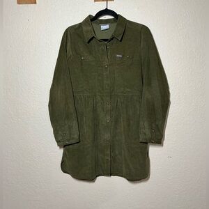 Columbia Olive Green Corduroy Button-Up Dress